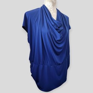 Cato Royal Blue Draped Neck Blouse size 26/28W